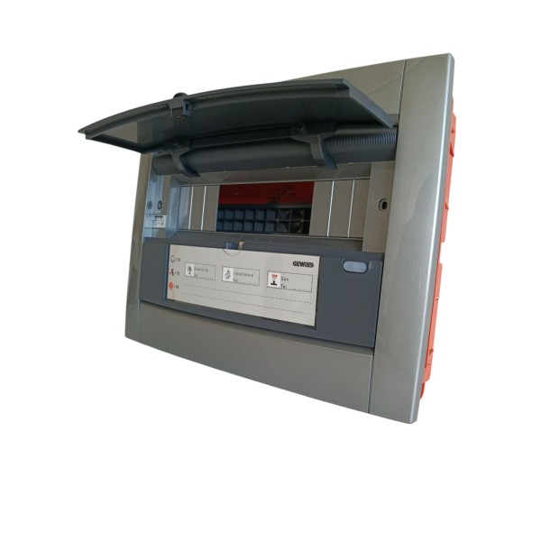 Gewiss gw40711 12-module flush-mounted switchboard in metallic titanium